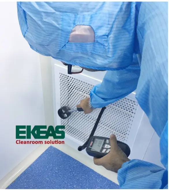 Air velocity testing for cleanroom validation
