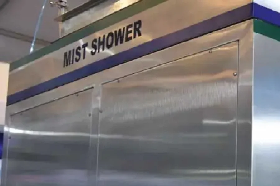 Installation and maintenance of a clean room mist shower